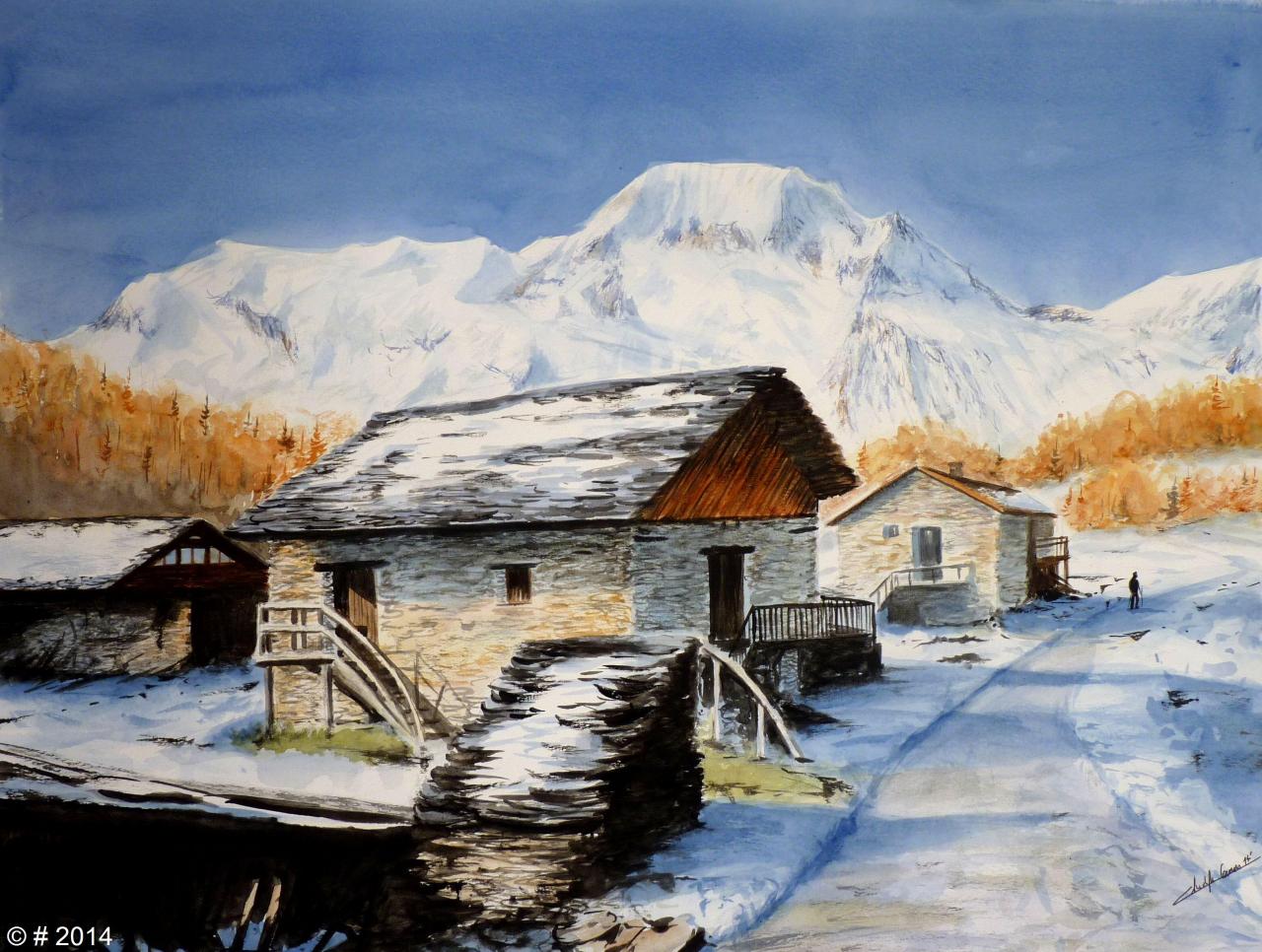 Le Hameau du Monal et le Mont Pourri (3779m)